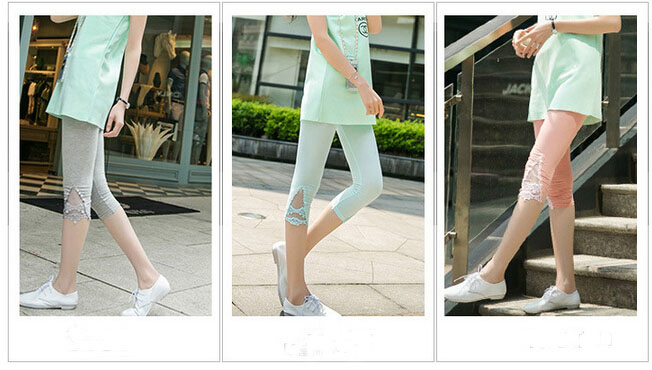 Modal-lace-high-waisted-summer-seven-female-leggings-wholesale
