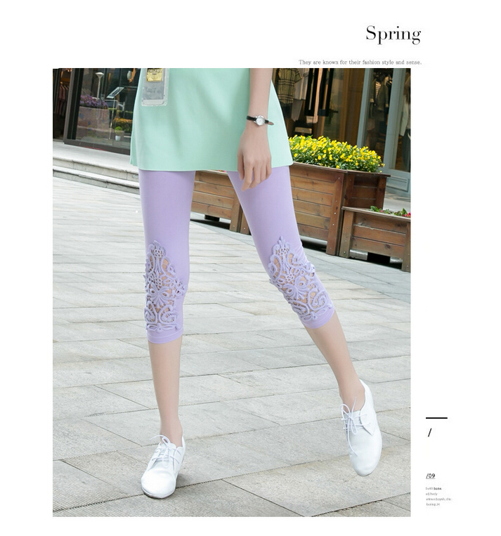 Modal-lace-high-waisted-summer-seven-female-leggings-wholesale