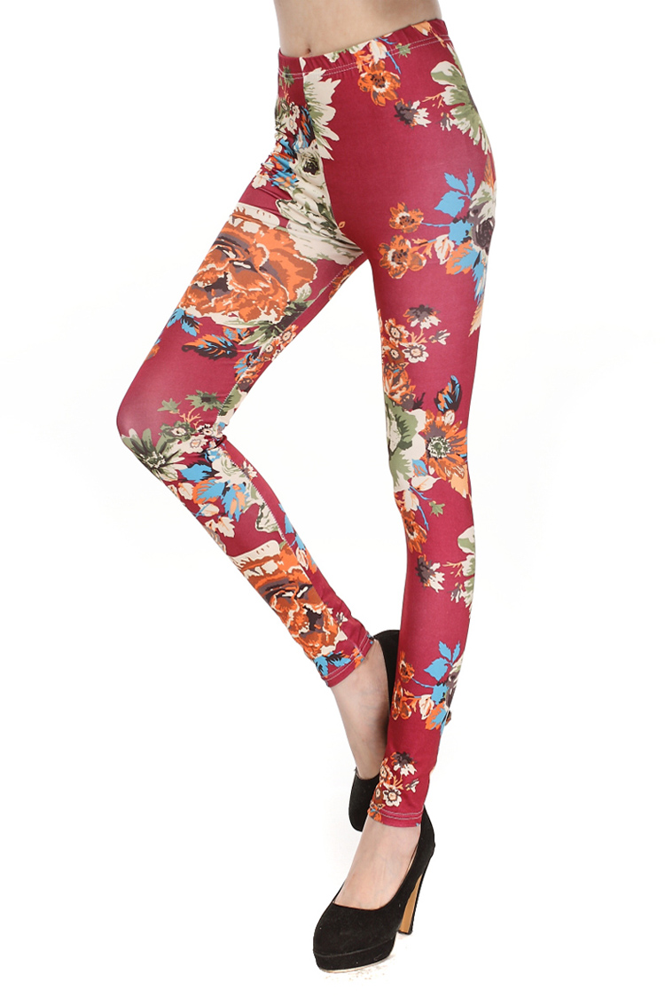 Red-rose-print-good-quality-leggings-wholesale