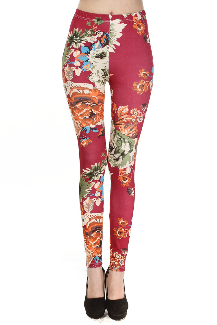 Red-rose-print-good-quality-leggings-wholesale