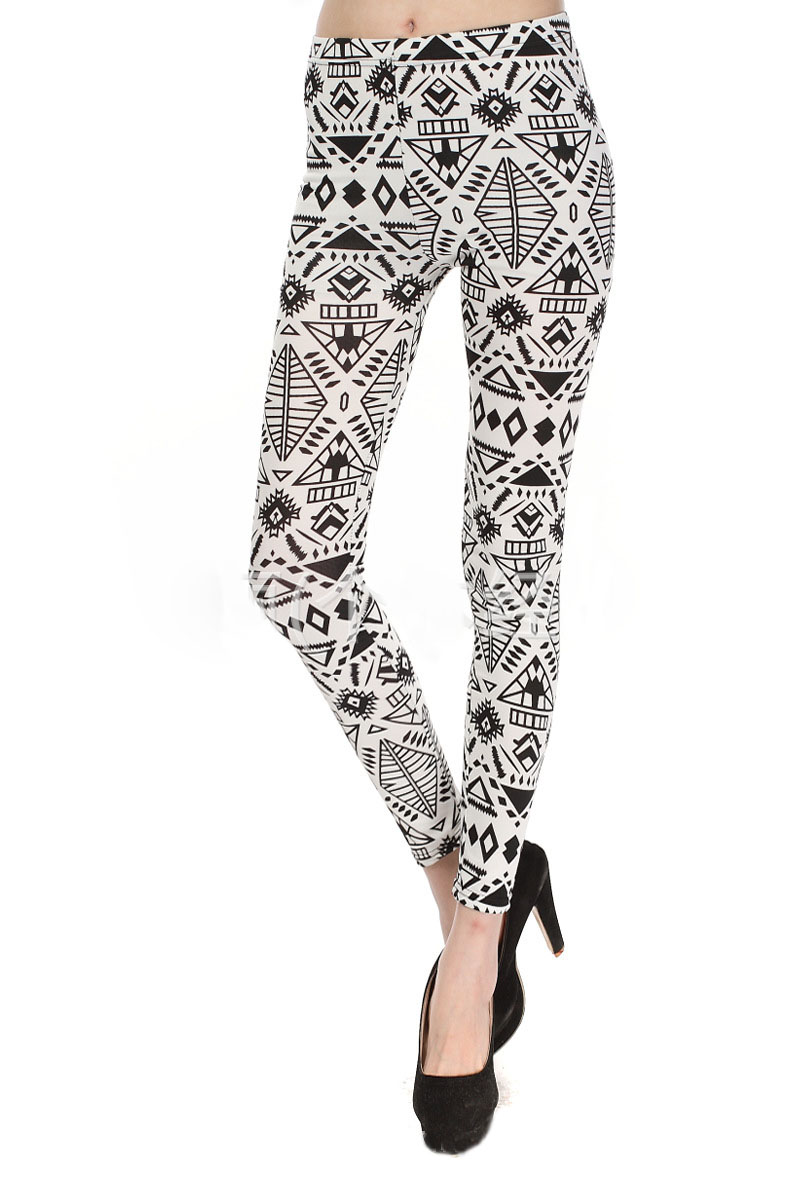 Triangle-geometric-print-cotton-spandex-leggings-wholesale